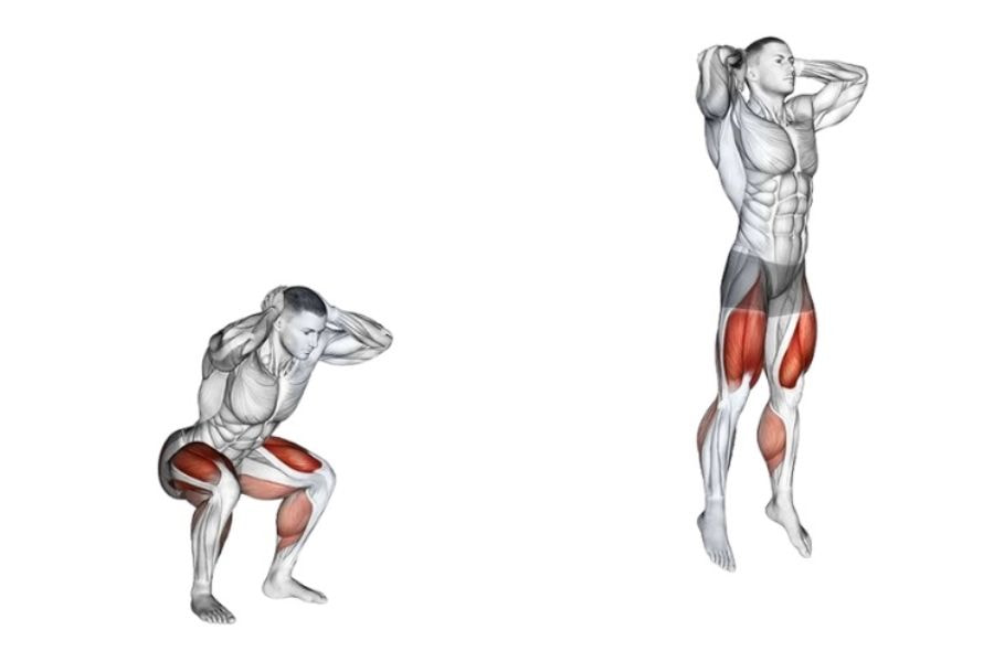 Jump squats vừa tác động vào bắp chân vừa làm thon gọn phần đùi