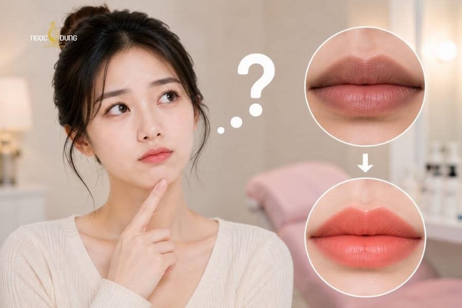 Môi thâm hoàn toàn có thể phun được màu hồng cam nếu có thêm bước xử lý thâm