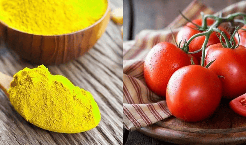 Mặt nạ cà chua và nghệ giúp làm giảm thâm, sáng da 