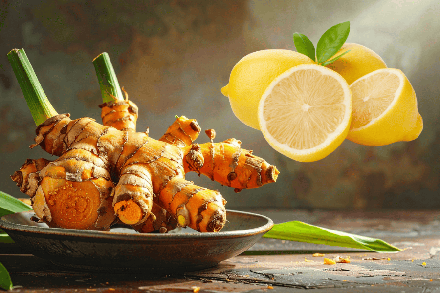 Nghệ và chanh giúp giảm viêm, hỗ trợ tẩy tế bào chết