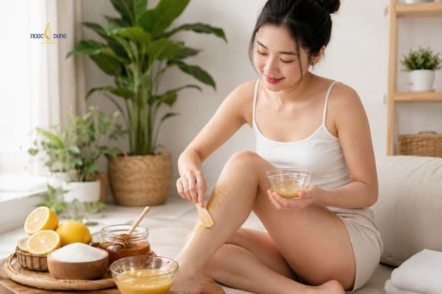 Cách tẩy lông chân vĩnh viễn tại nhà đơn giản và an toàn 3 Chanh đường và mật ong được nhiều chị em dùng trong công thức tẩy lông tại nhà