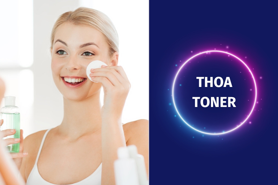 Skincare trị thâm mụn: Thoa toner/lotion