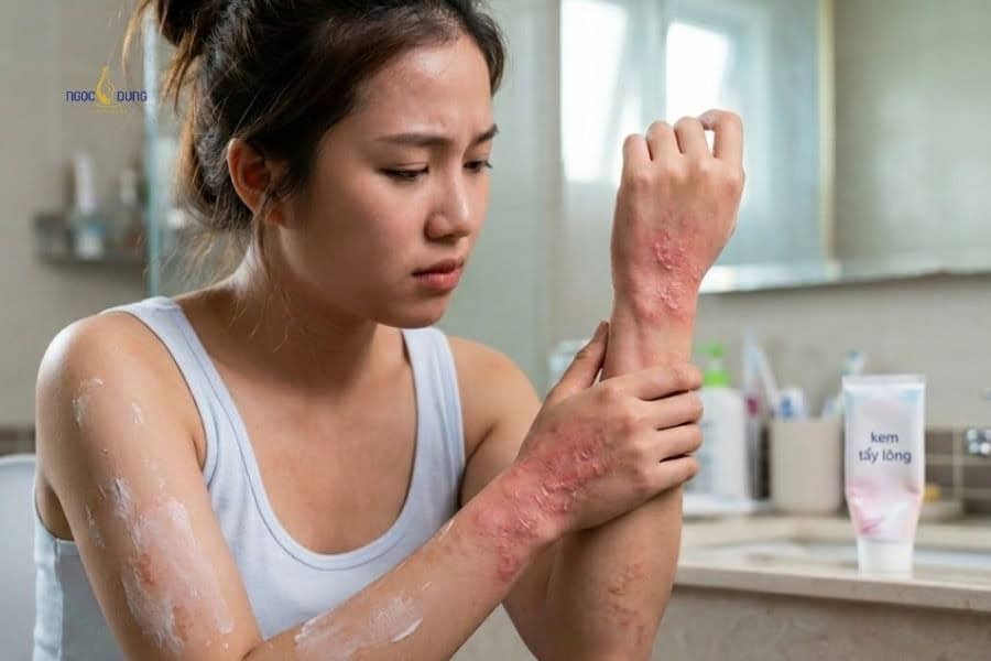 Nên wax lông hay tẩy lông? So sánh ưu và nhược điểm 6 Lạm dụng kem tẩy lông còn có thể làm da bị bỏng hóa học