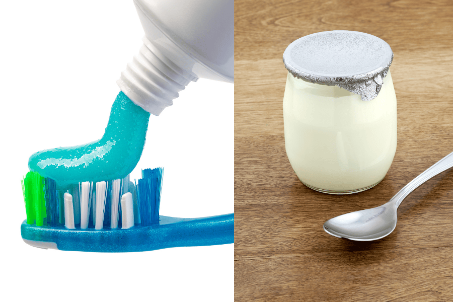 Kem đánh răng và sữa chua không đường giúp cấp ẩm hiệu quả 