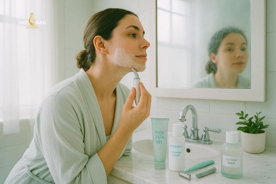 Nên cạo lông sau khi tắm để loại bỏ sát gốc lông hơn