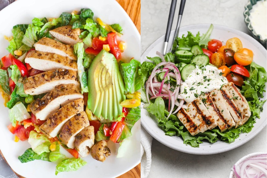 salad ức gà - món ngon từ ức gà giảm cân giàu chất xơ, vitamin