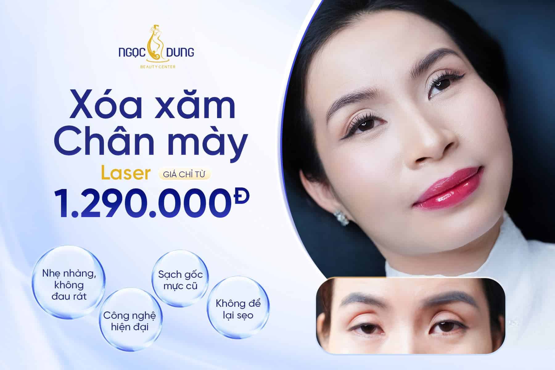 Xóa xăm chân mày có để lại sẹo không? Lợi ích và rủi ro 14 Ngọc Dung là một trong những địa chỉ xóa xăm mày uy tín