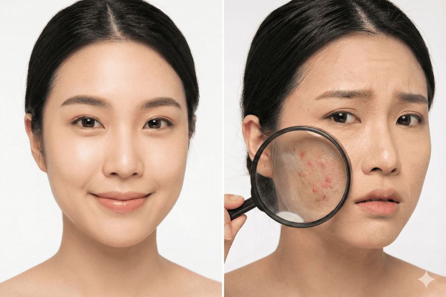 Việc liên tục lạm dụng trang điểm có thể dẫn đến tình trạng mụn viêm nghiêm trọng