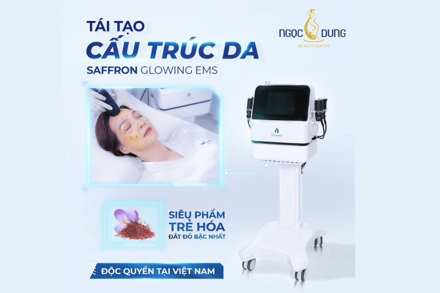 Da khô thiếu chất gì? Cách bổ sung dưỡng chất giúp da căng mịn 21 Công nghệ Saffron Glowing EMS kích thích tăng sinh collagen và cải thiện độ đàn hồi của da