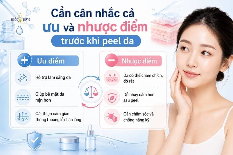 Cần cân nhắc cả ưu và nhược điểm trước khi thực hiện peel da