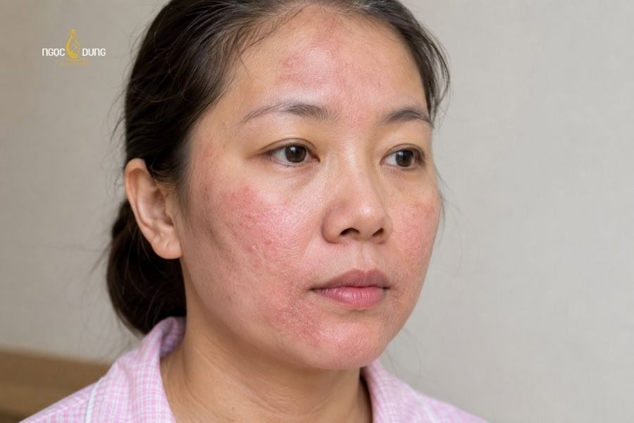 Da mặt bị ngứa sần sùi phải làm sao? Cách xử lý chuẩn 5 Da mặt bị ngứa sần sùi do bệnh chàm