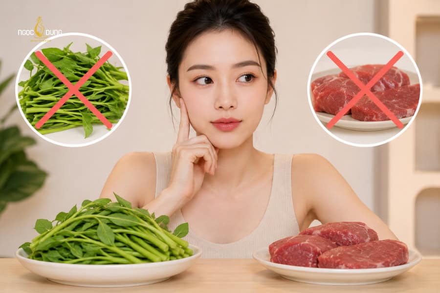 Không nên ăn các thực phẩm gây sẹo lồi sau khi phun xăm lông mày