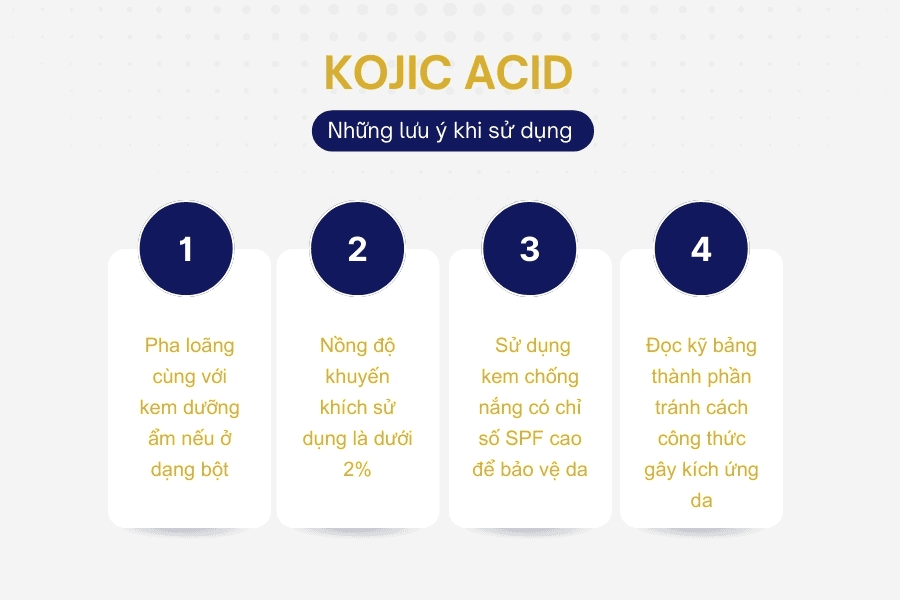 Những lưu ý quan trọng khi dùng Kojic acid để tránh kích ứng