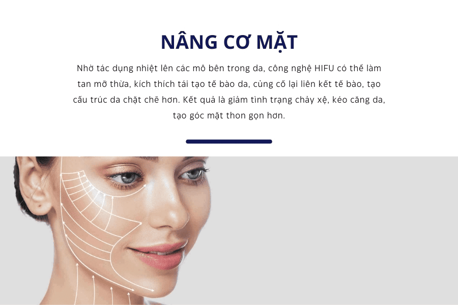 Công nghệ HIFU giúp nâng cơ mặt toàn diện và xóa mờ nếp nhăn