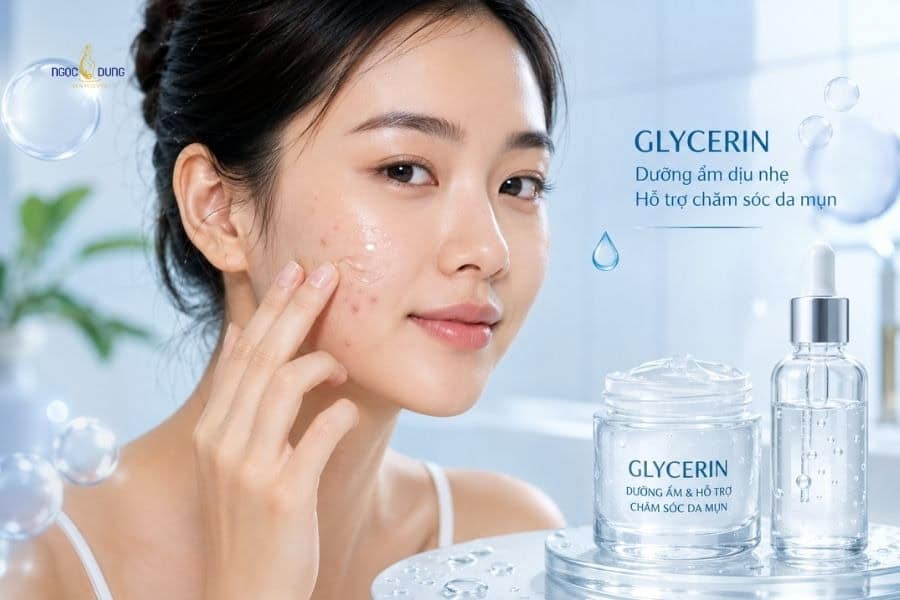Glycerin trong mỹ phẩm còn hỗ trợ điều trị mụn