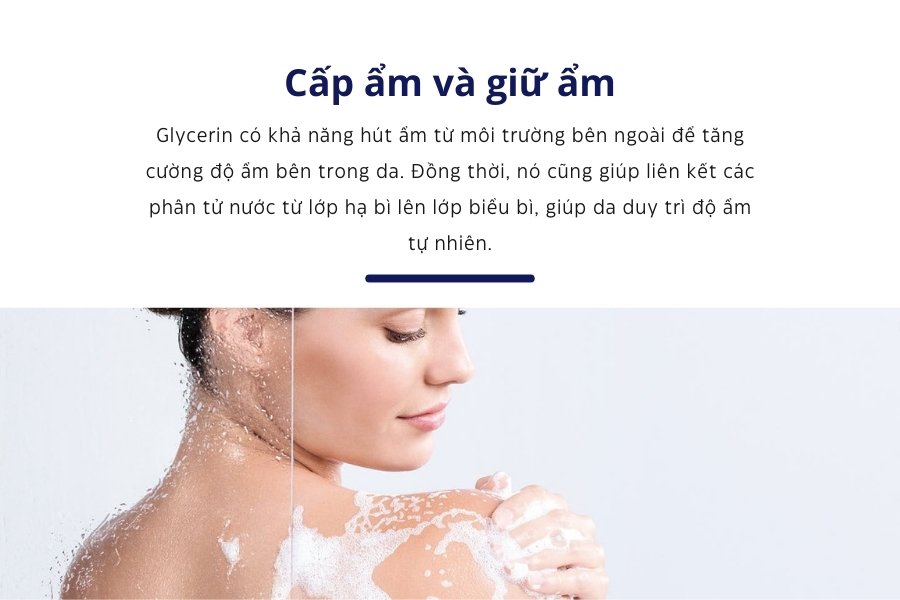 Glycerin là chất gì? Glycerin có tác dụng cấp ẩm, giữ ẩm cho da khô, nứt nẻ