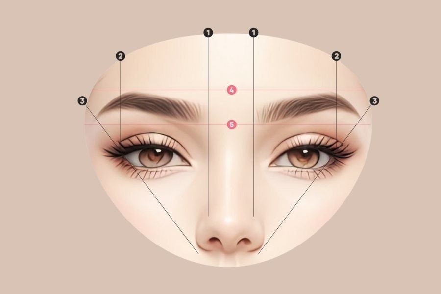 Khi xác định đúng các điểm này, việc áp dụng cách vẽ lông mày trở nên dễ dàng hơn