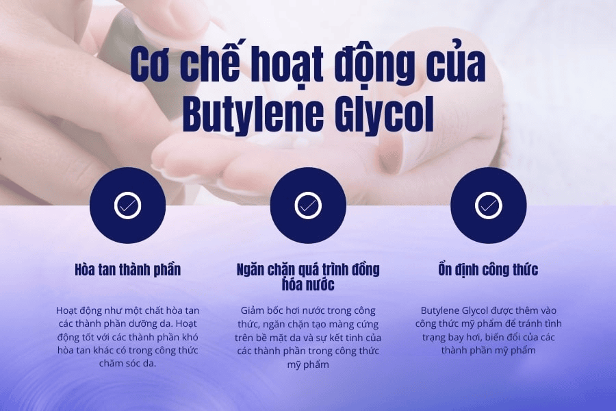 Ba cơ chế hoạt động của Butylene Glycol trên làn da
