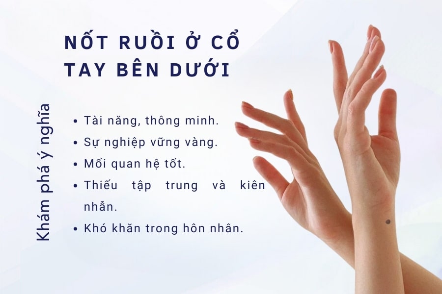 Nốt ruồi ở cổ tay bên dưới - Nốt ruồi không may mắn