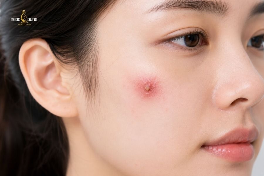 Nên đến bác sĩ kiểm tra nếu thấy vùng da sau tẩy nốt ruồi bị mưng mủ, đau nhức