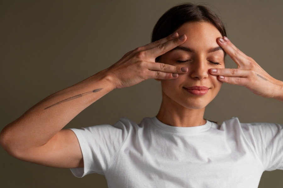 Massage mắt đều đặn để ngăn ngừa tình trạng ngủ dậy mắt bị sưng