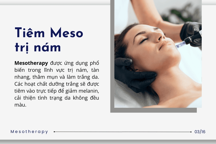 Tiêm Meso giúp giải quyết rất nhiều tình trạng trên da, trong đó có trị nám 