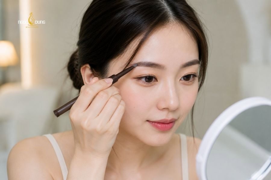 10 dáng chân mày đẹp cho mặt tròn, giúp mặt thon gọn hơn 19 Tránh kẻ phần đầu mày quá vuông hoặc quá đậm làm khuôn mặt bị thô cứng