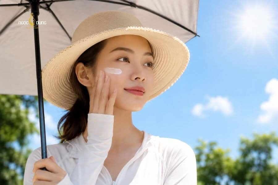 Hãy bảo vệ da mới tẩy nốt ruồi khỏi ánh nắng mặt trời để tránh sẹo thâm