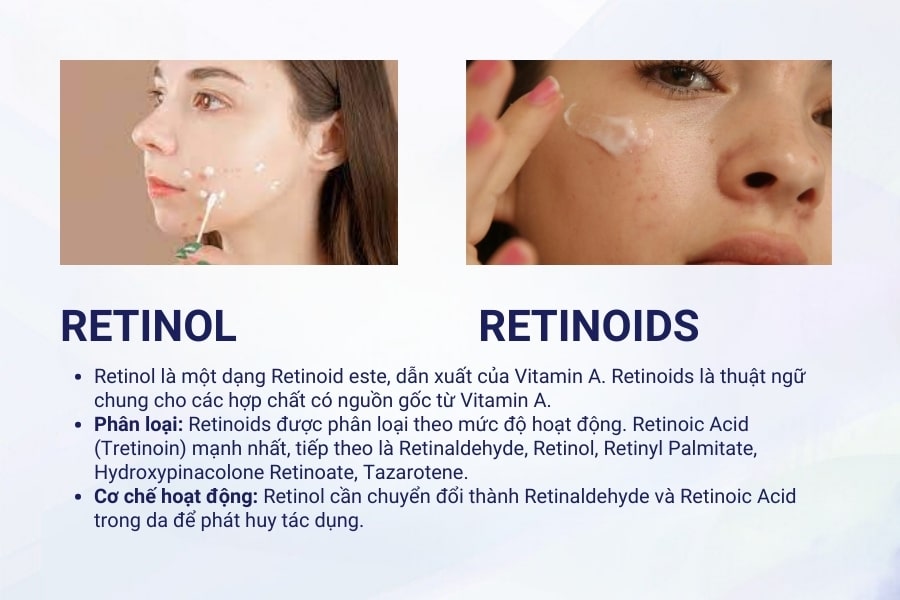 Sự khác biệt giữa retinol và retinoids là gì?