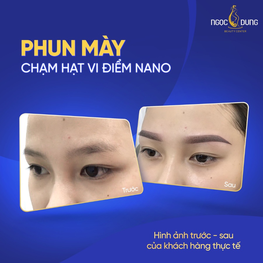 Màu sắc phun mày chạm hạt lên chuẩn đẹp tự nhiên, chân thực