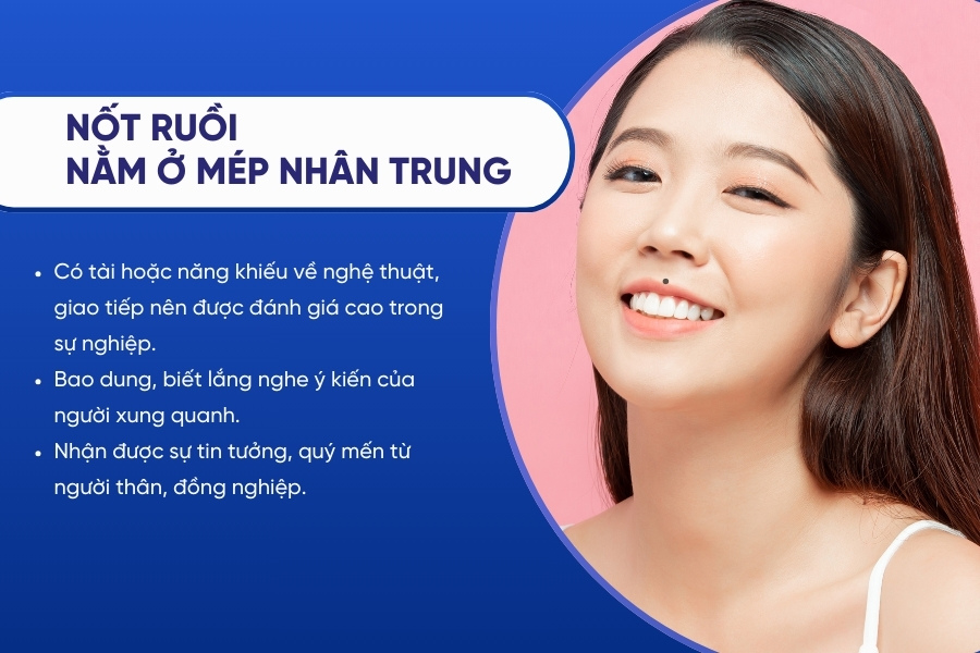 Nốt ruồi nằm ở mép nhân trung - Sáng tạo, có năng khiếu nghệ thuật