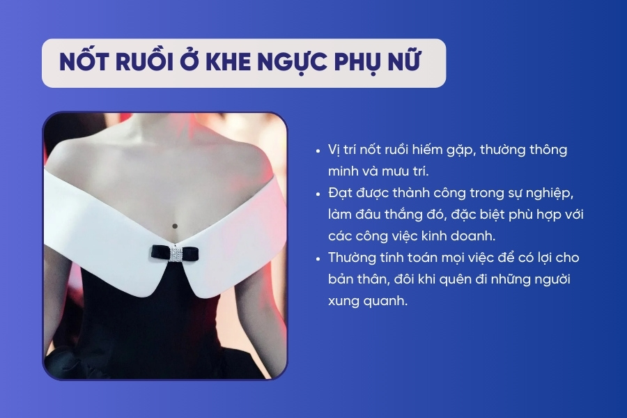 Nốt ruồi ở khe ngực nữ - Thông minh, mưu trí, hay tính toán