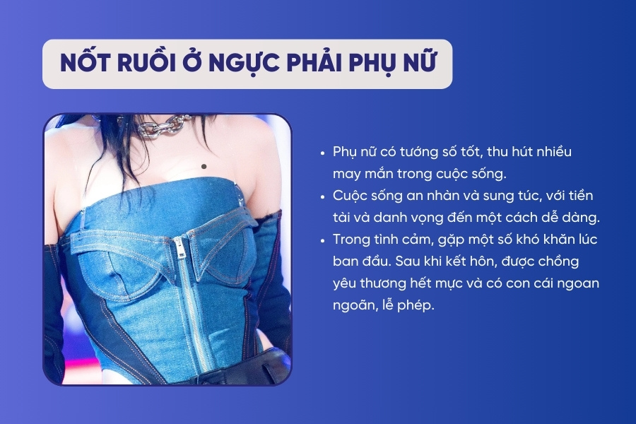 Nốt ruồi ở ngực phải phụ nữ - Gặp nhiều may mắn, gia đình hạnh phúc