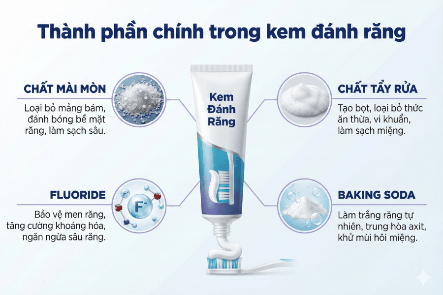 Bốn nhóm thành phần trong kem đánh răng gây hại cho da