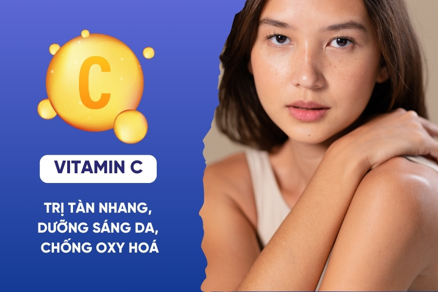 Vitamin C giúp loại bỏ các gốc tự do gây hại, giảm thiểu đốm nâu, tàn nhang.