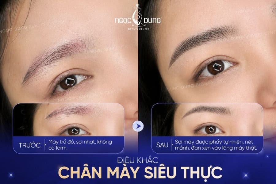 Điêu khắc chân mày siêu thực mang đến kết quả tự nhiên hơn cả phun mày