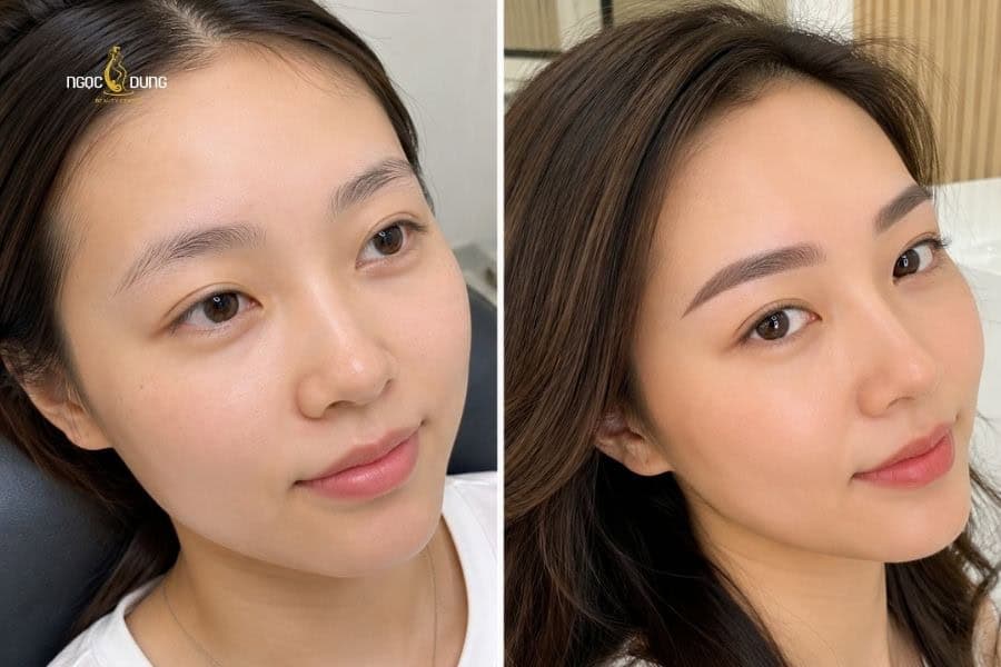 Phun mày ombre cho hiệu ứng chuyển  màu tự nhiên trên chân mày