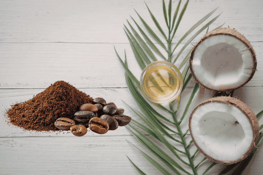 Dầu dừa và bã cà phê giúp tẩy tế bào chết, giảm thâm hiệu quả