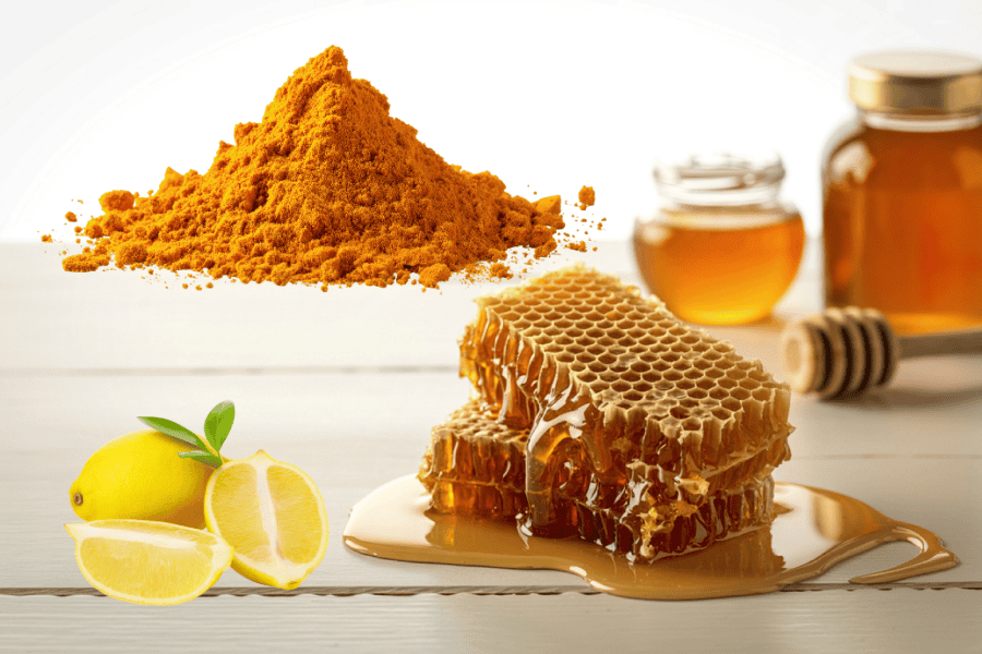 Mật ong, chanh, tinh bột nghệ giúp làm mịn và sáng da 