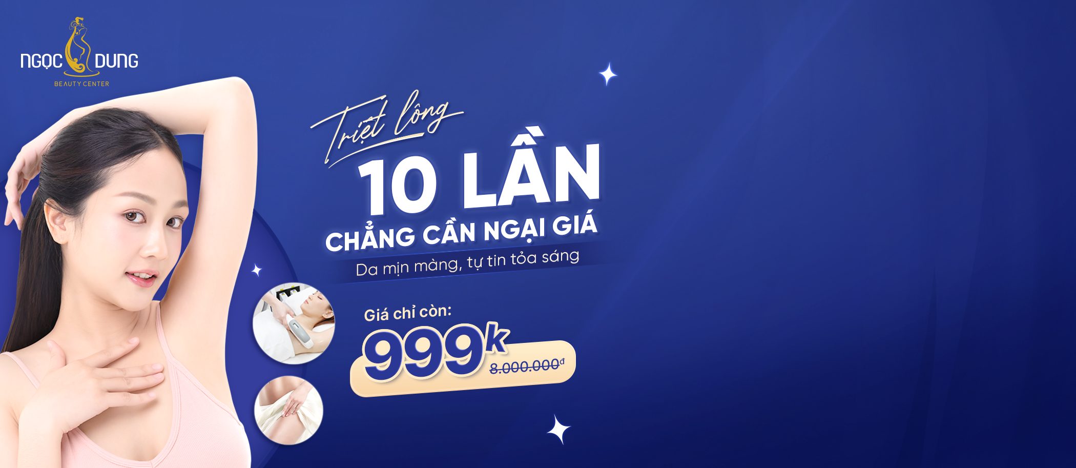 Chương trình triệt lông combo 10 lần tháng 10.2024