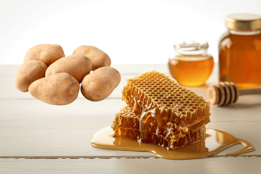 Mật ong và khoai tây giúp kháng khuẩn và làm mịn da