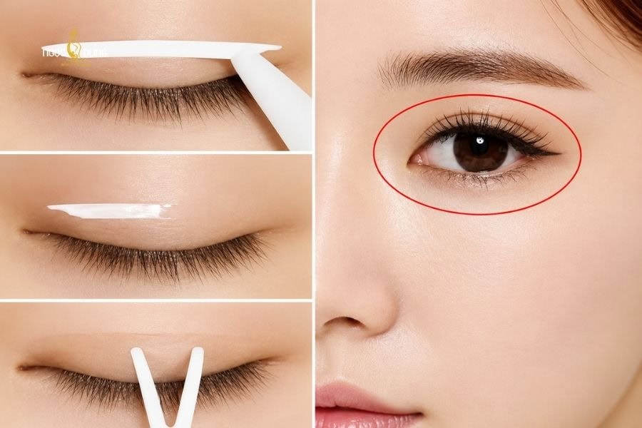 Dùng dán kích mí là phương pháp biến mắt 1 mí thành 2 mí phổ biến
