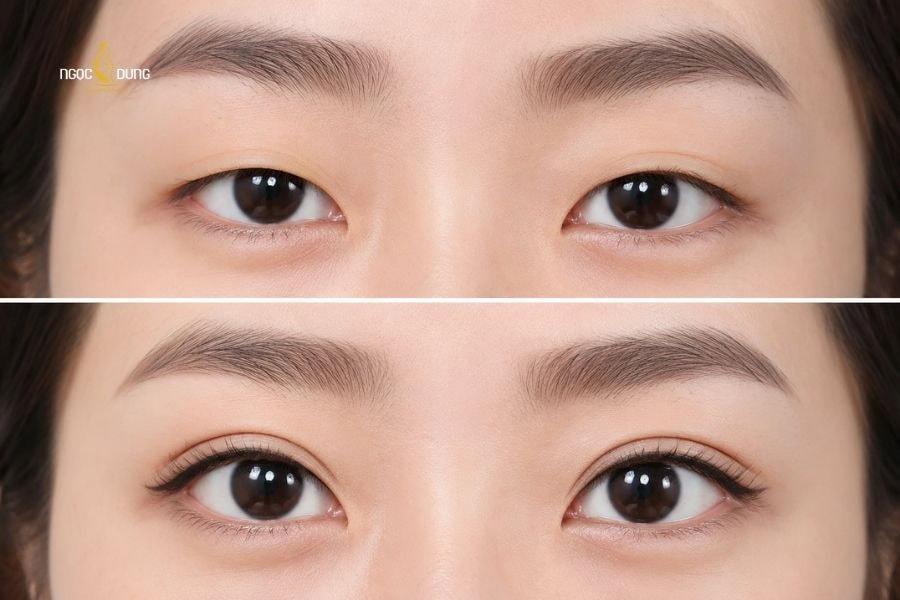 Mắt 2 mí là gì? Cách tạo mắt 1 mí thành 2 mí tự nhiên 6 Phun mí giúp mắt 2 mí trông to tròn và có chiều sâu hơn