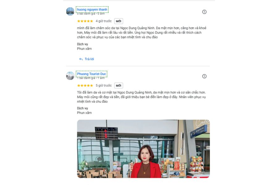 Đánh giá của khách hàng làm chăm sóc da và nâng cơ