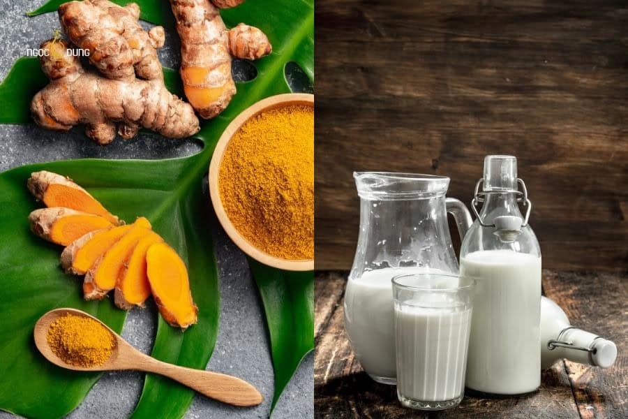 Có thể kết hợp bột nghệ và sữa tươi không đường để tẩy lông tay tại nhà