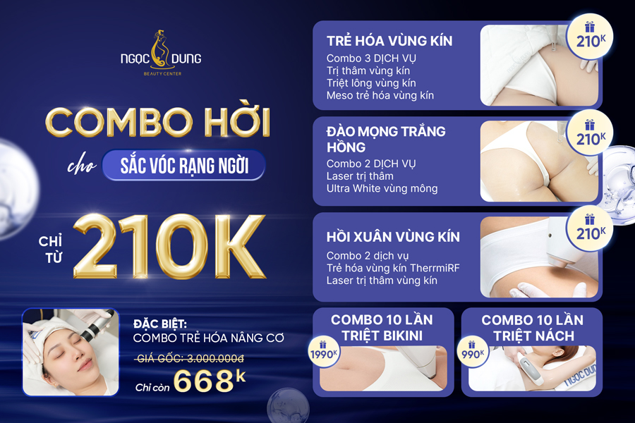 TMV Ngọc Dung mừng đồng hành cùng phái đẹp với Combo chỉ từ 210k