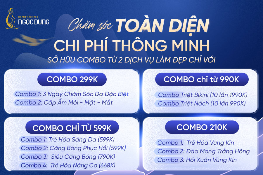 TỔNG HỢP COMBO LÀM ĐẸP THÁNG 2/2026 TẠI NGỌC DUNG 2 Combo chăm da tháng 2
