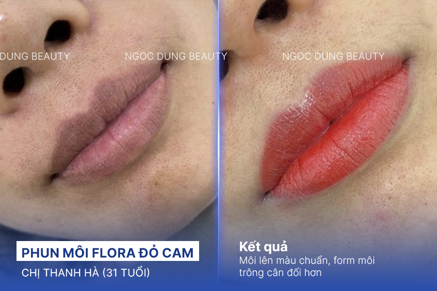 Phun môi flora đỏ cam
