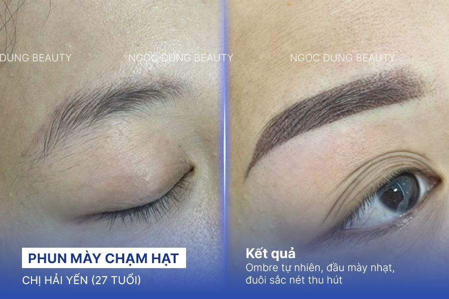 Phun mày giúp định hình đường nét hài hòa, cải thiện tình trạng chân mày thưa, lệch dáng hoặc thiếu cân đối
