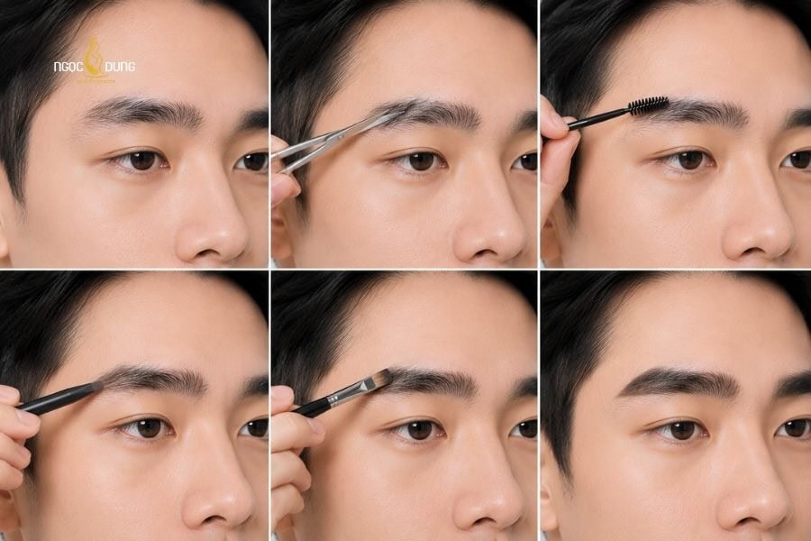 Các bước tỉa và trang điểm để mày nam trông rậm hơn